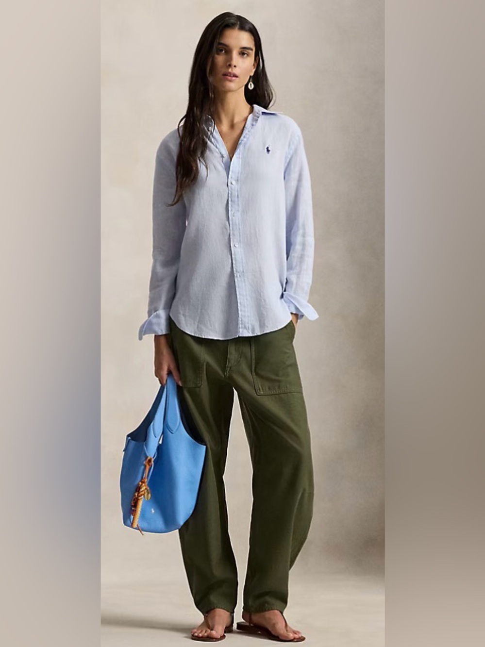 NWT Classic Fit Linen Shirt Polo Ralph Lauren - Picture 2 of 5